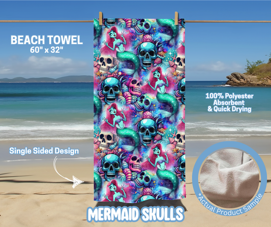 Preorder! Closes 5/15. ETA August. Mermaid Skulls Towel