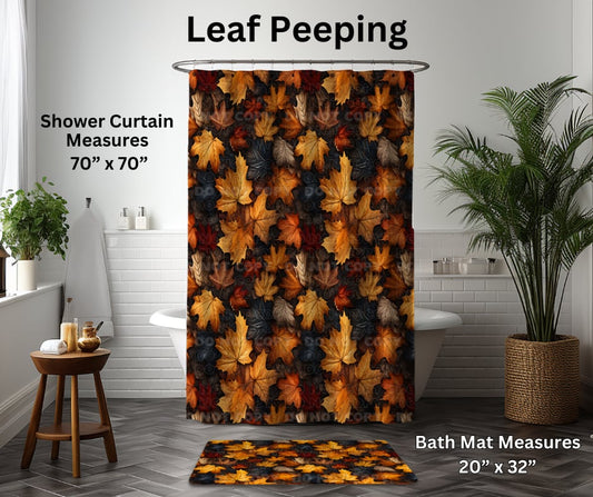 Leaf Peeping Custom Shower Curtain and/or Bath Mat - Alonna's Legging Land