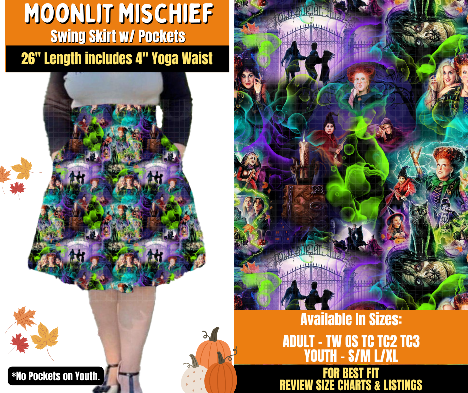 Preorder! Closes 7/16. ETA Oct. Moonlit Mischief Swing Skirt
