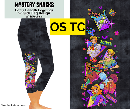 Mystery Snacks Capri Leggings w/ Side Leg Design