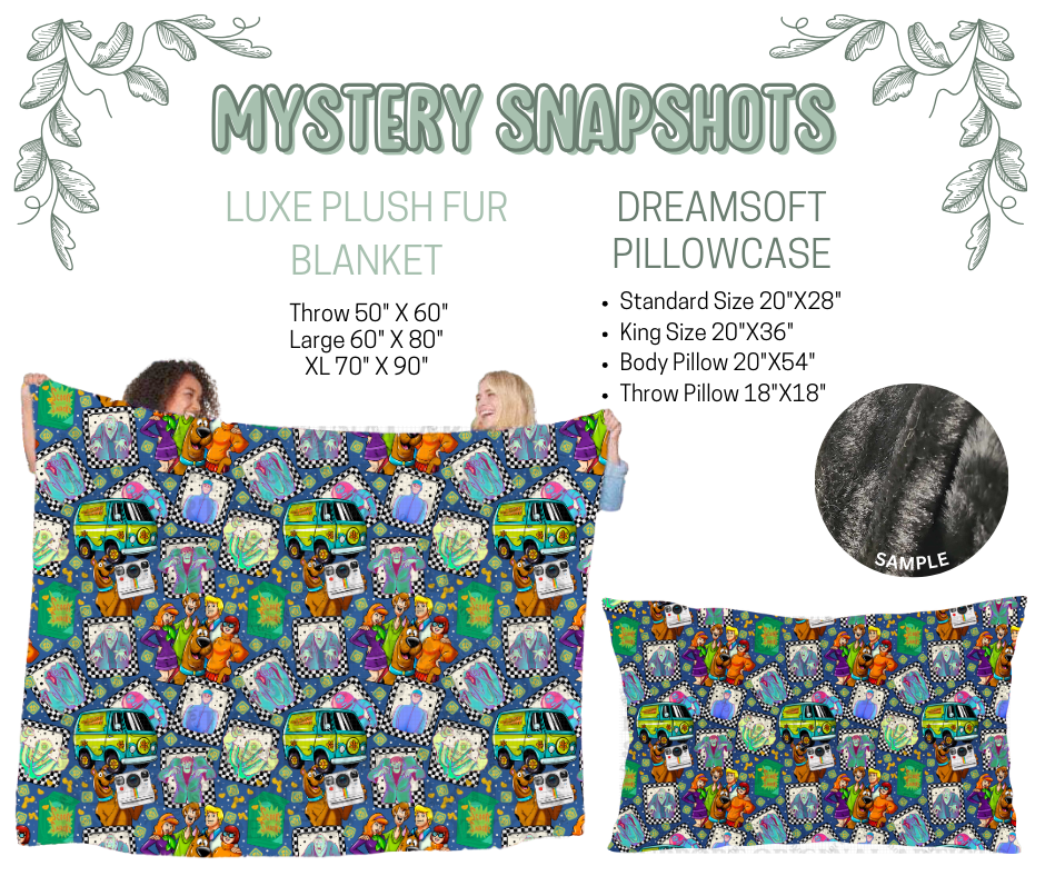 Preorder! Closes 10/9. ETA Dec. Mystery Snapshots Luxe Plush Fur Blanket and/or DreamSoft Pillowcase