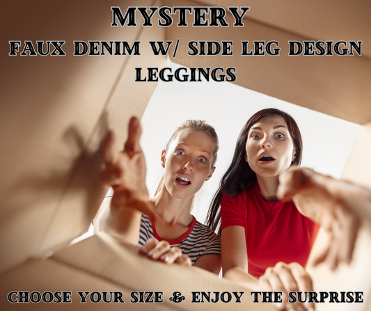 RTS Mystery Full Length Faux Denim w/ Side Leg Designs - Alonna's Legging Land