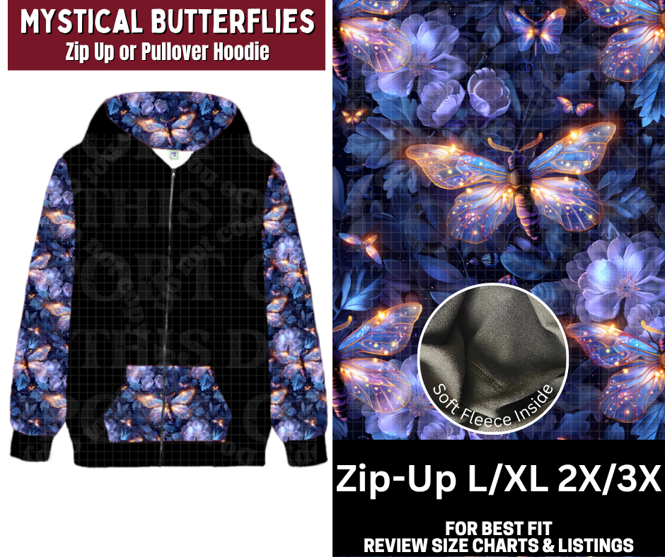 Mystical Butterflies Zip-Up Hoodie