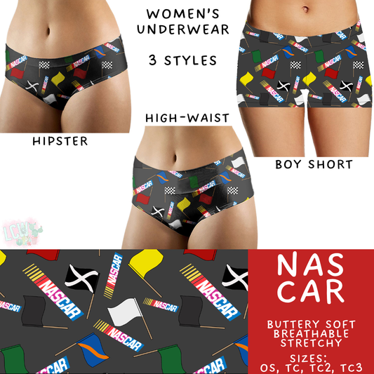 Batch #473 - Comfortable Underwear 5 - Closes 1/9 - ETA early March - Nas Car Women's Underwear