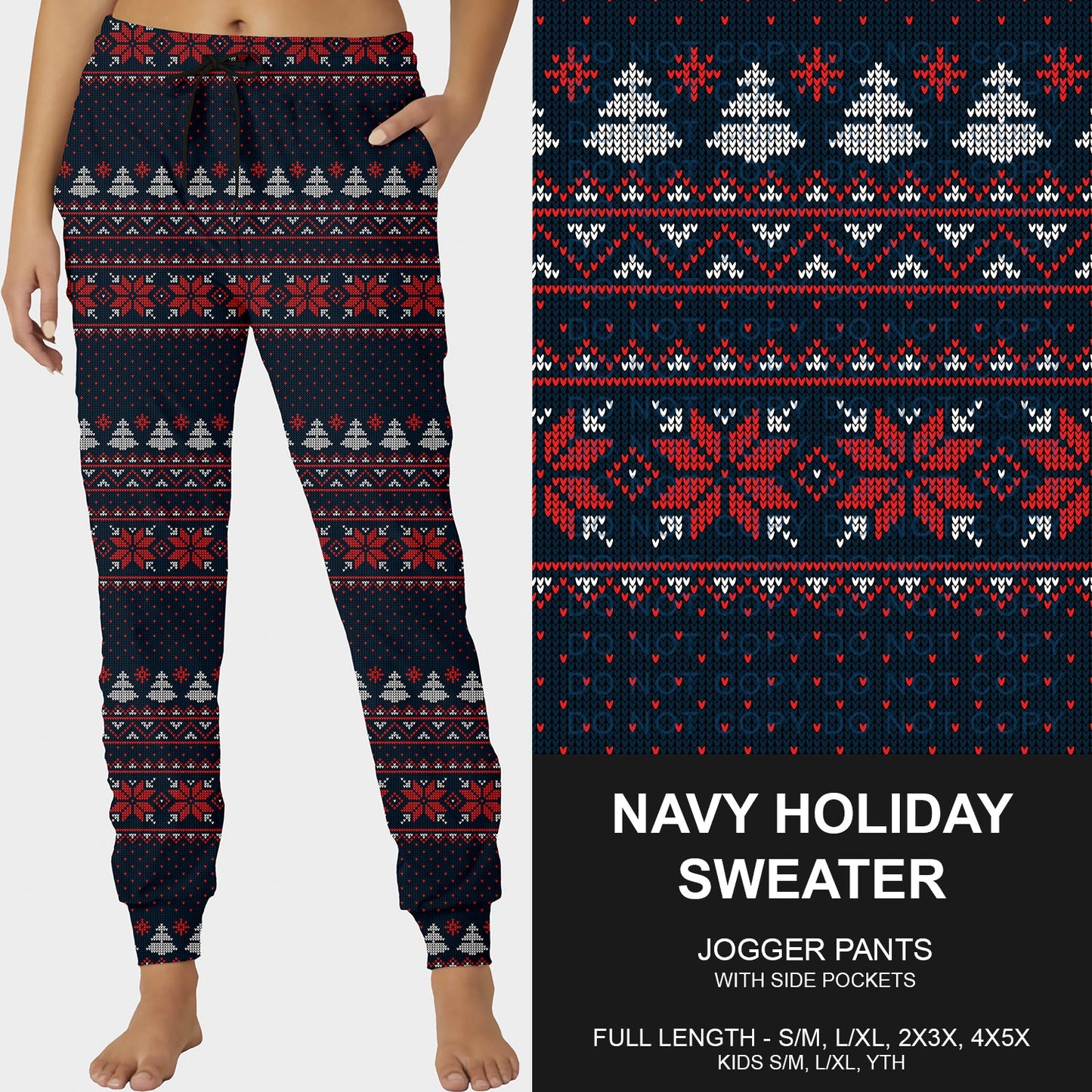 B253 - Preorder Navy Holiday Sweater Joggers (Closes 9/28. ETA late Nov.)