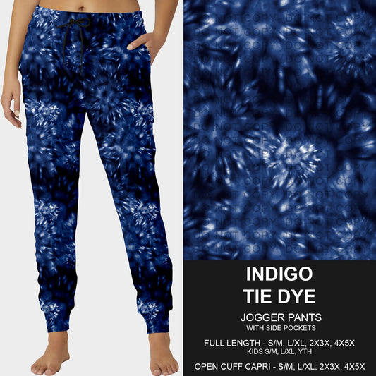 B227- Preorder Indigo Tie Dye Joggers (Closes 5/04. ETA: mid July)