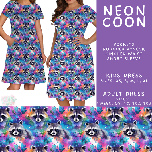 Batch #550 - Fun Run 24 - Closes 7/1 - ETA early Sept - Neon Coon Adult & Kids Dresses