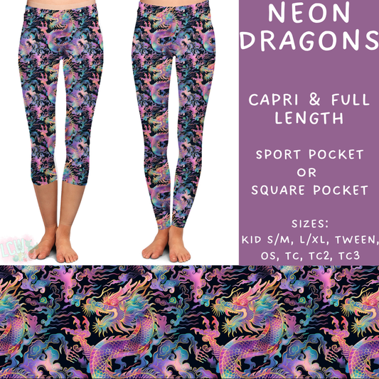 Batch #347 - Fun Run 11 - Closes 5/29 - ETA mid/late July - Neon Dragons Full and Capri Length Leggings