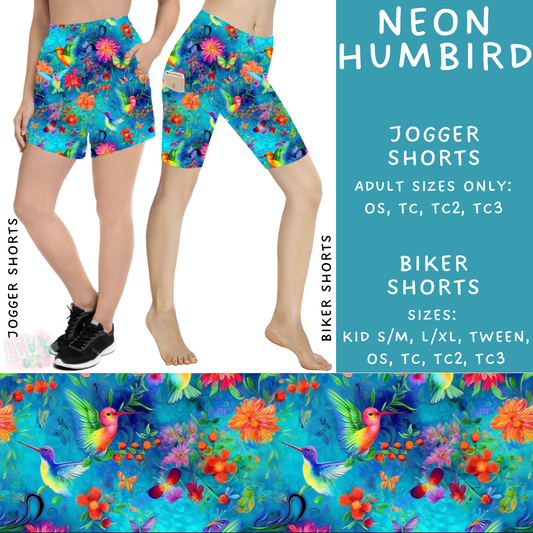 Batch #347 - Fun Run 11 - Closes 5/29 - ETA mid/late July - Neon Humbird Biker & Jogger Shorts
