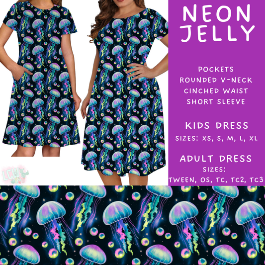 Batch #468 - Fun Run 18 - Closes 12/26 - ETA late Feb - Neon Jelly Adult & Kids Dresses