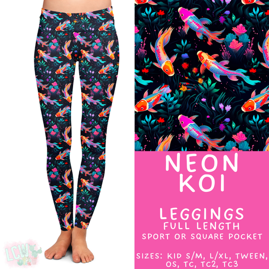 Batch #421 - Fun Run 15 - Closes 9/29 - ETA mid/late Nov - Neon Koi Full Length Leggings