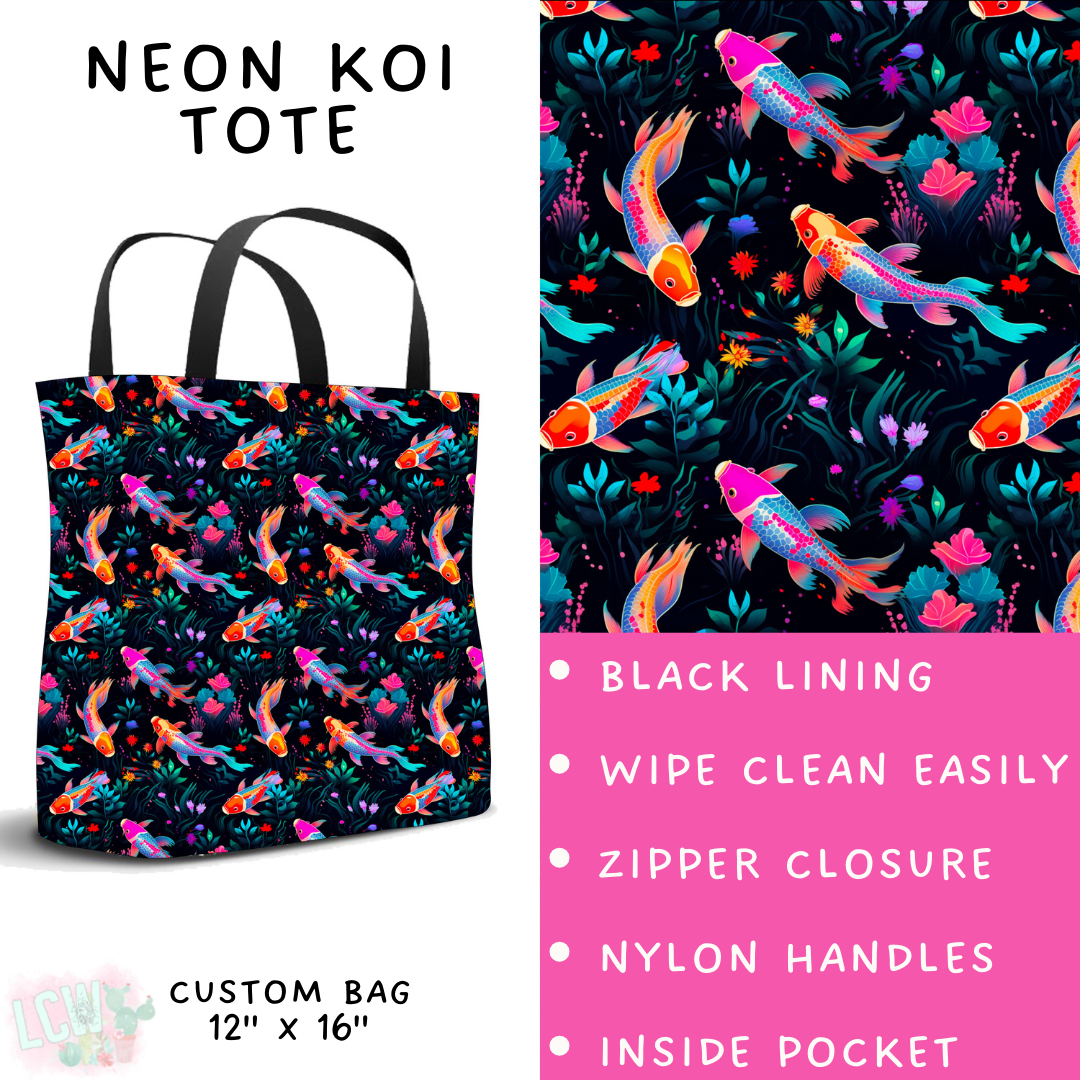 Batch #421 - Fun Run 15 - Closes 9/29 - ETA mid/late Nov - Neon Koi Tote