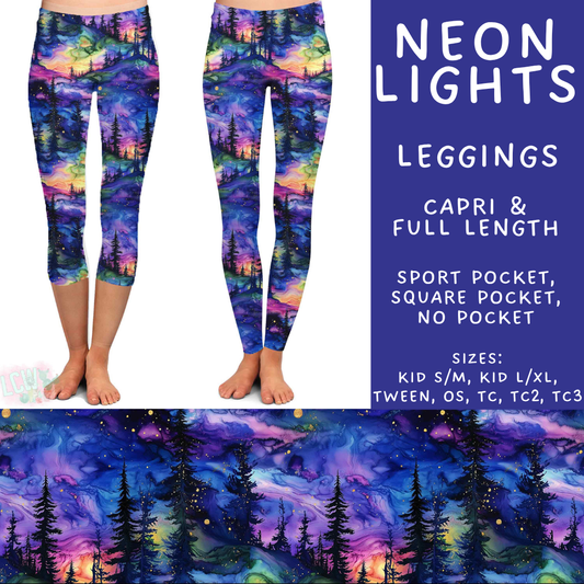 Batch #548 - May Request Run - Closes 6/26 - ETA late August - Neon Lights Full and Capri Length Leggings