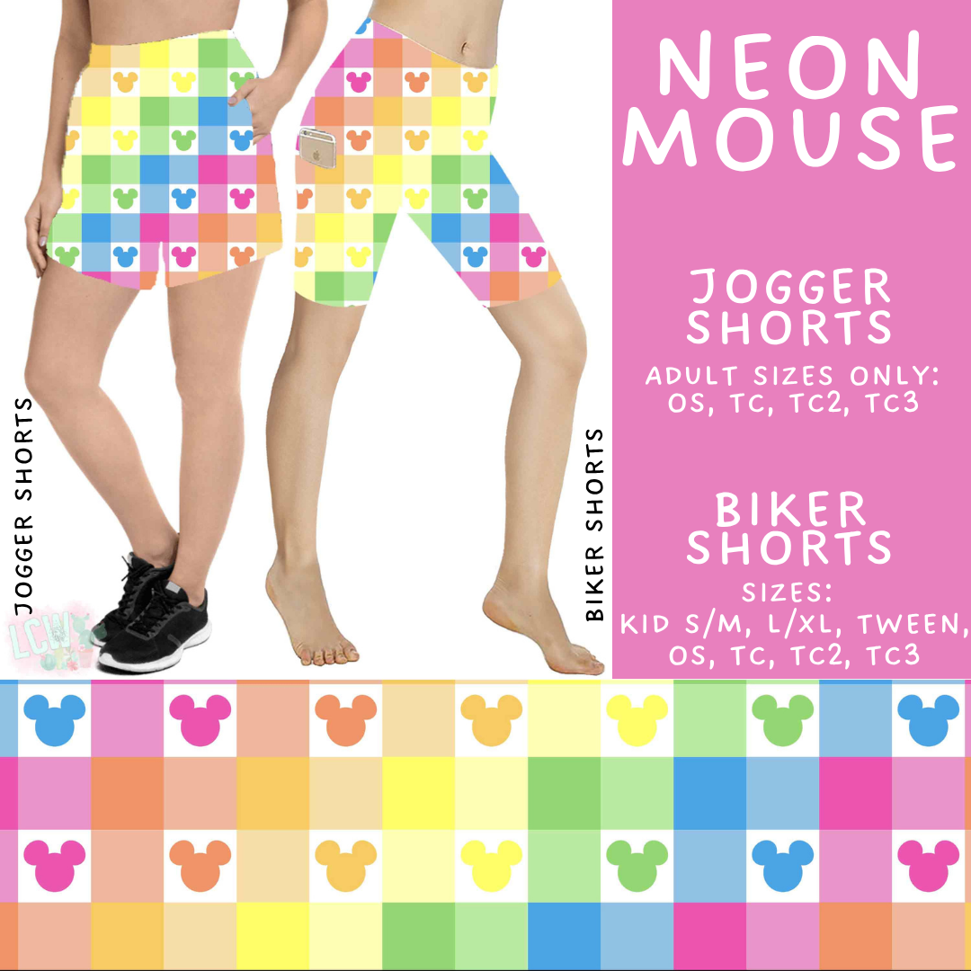 Batch #541 - Magical Faves 21 - Closes 6/10 - ETA mid August - Neon Mouse Biker & Jogger Shorts