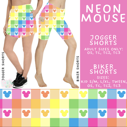Batch #541 - Magical Faves 21 - Closes 6/10 - ETA mid August - Neon Mouse Biker & Jogger Shorts