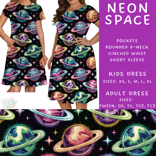 Batch #468 - Fun Run 18 - Closes 12/26 - ETA late Feb - Neon Space Adult & Kids Dresses