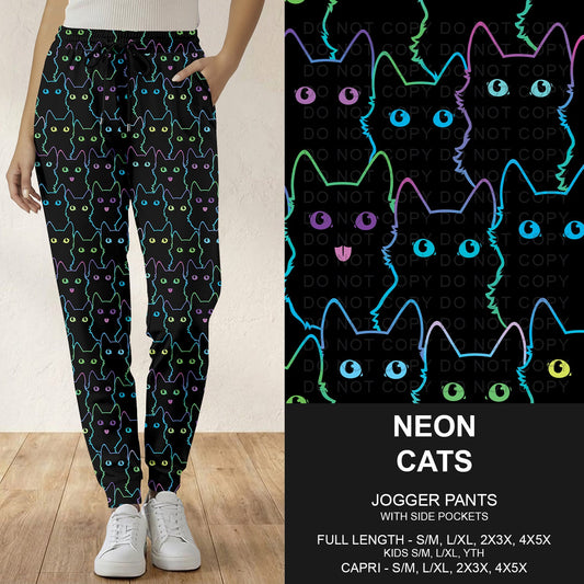 B297 - Preorder Neon Cats Joggers (Closes 6/28. ETA: early Sept.)