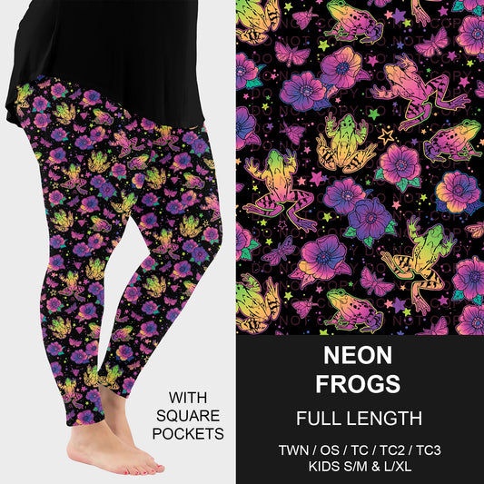 B248 - Preorder Neon Frogs Leggings w/ Pockets (Closes 8/24. ETA late Oct.)
