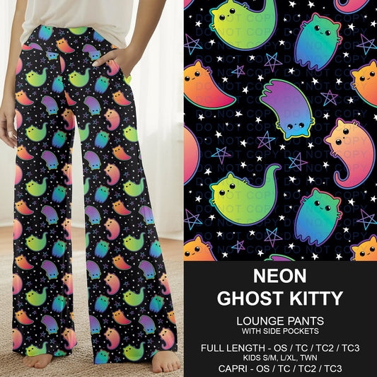 B297 - Preorder Neon Ghost Kitty Lounge Pants (Closes 6/28. ETA: early Sept.)
