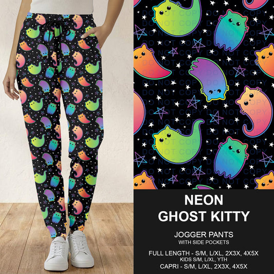B297 - Preorder Neon Ghost Kitty Joggers (Closes 6/28. ETA: early Sept.)