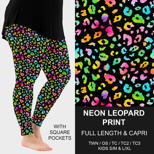 B257 - Preorder Neon Leopard Print Leggings w/ Pockets (Closes 10/26. ETA: late Dec.)