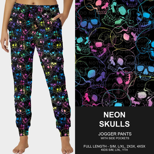 B252 - Preorder Neon Skulls Joggers (Closes 9/21. ETA mid Nov.)