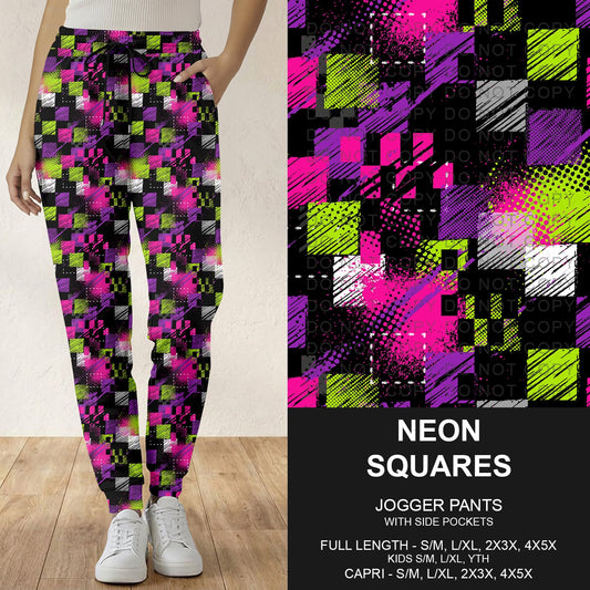 B298 - Preorder Neon Squares Joggers (Closes 7.05. ETA: early Sept.)