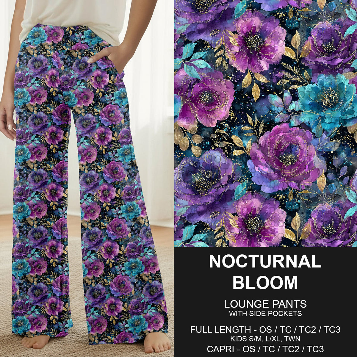B319 - Preorder Nocturnal Bloom Lounge Pants (Closes 11/01. ETA: early Jan.)