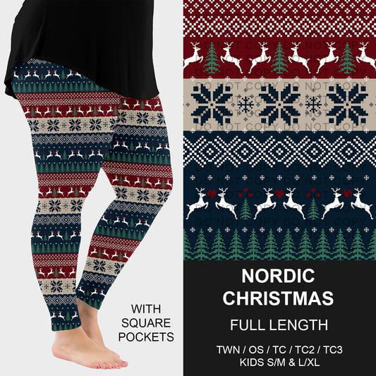 B255 - Preorder Nordic Christmas Leggings w/ Pockets (Closes 10/12. ETA early Dec.)