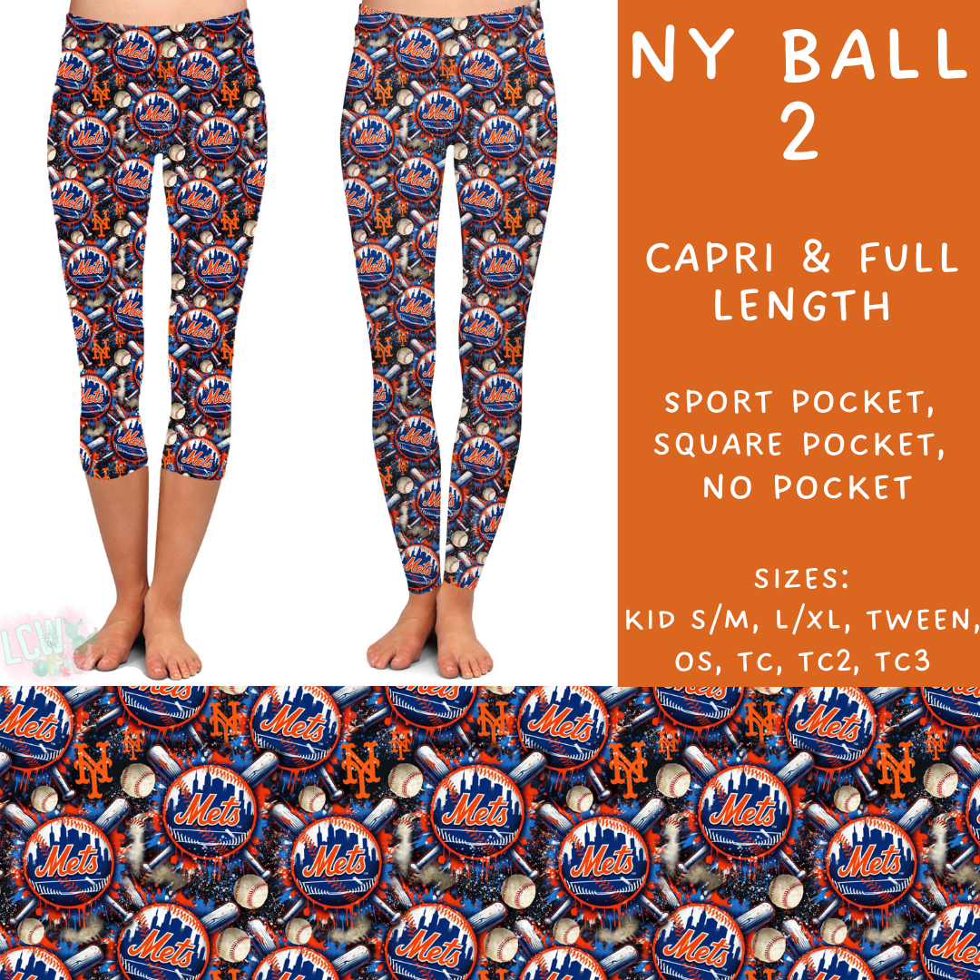 Batch #498 - Strike Out 3 - Closes 3/2 - ETA early May - NY Ball 2 Full and Capri Length Leggings - Alonna's Legging Land