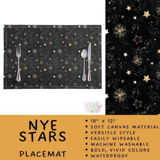 Batch #602 - Table Runners & Placemats - Closes 10/23 - ETA mid Dec - NYE Stars Placemat