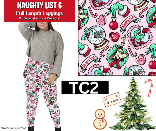 Naughty List G Full Length Leggings w/ Pockets