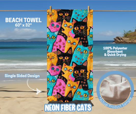 Preorder! Closes 5/15. ETA August. Neon Fiber Cats Towel