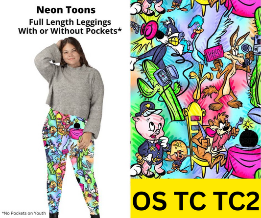Neon Toons Full Length Leggings w/ Pockets