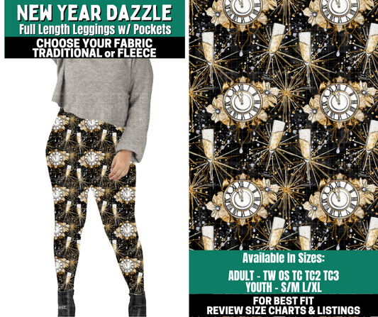 Preorder! Closes 10/27. ETA Jan. New Year Dazzle Leggings Choose Fleece or Traditional