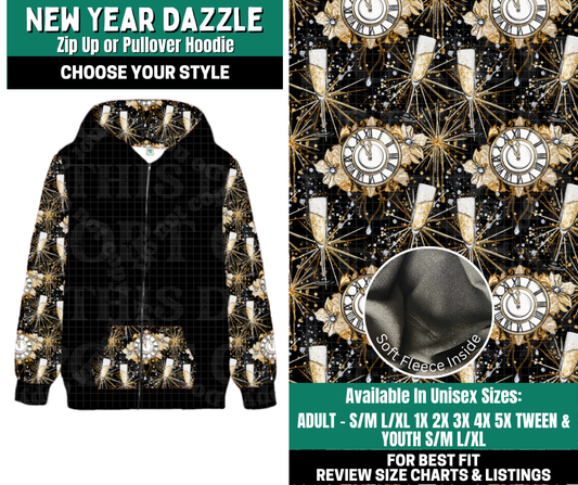 Preorder! Closes 10/27. ETA Jan. New Year Dazzle Zip-Up or Pullover Hoodie