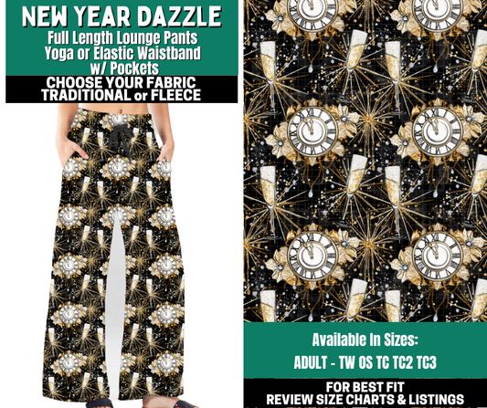 Preorder! Closes 10/27. ETA Jan. New Year Dazzle Lounge Pants Choose Fleece or Traditional