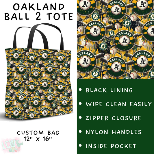 Batch #498 - Strike Out 3 - Closes 3/2 - ETA early May - Oakland Ball 2 Tote - Alonna's Legging Land