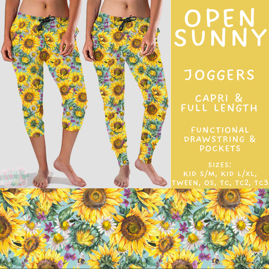 Batch #562 - Fun Run 25 - Closes 7/29 - ETA late Sept - Open Sunny Full and Capri Length Joggers