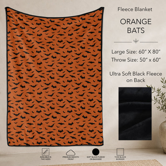 B304 - Pre-Order Orange Bats Fleece Blanket (Closes 7/31. ETA: early Oct)
