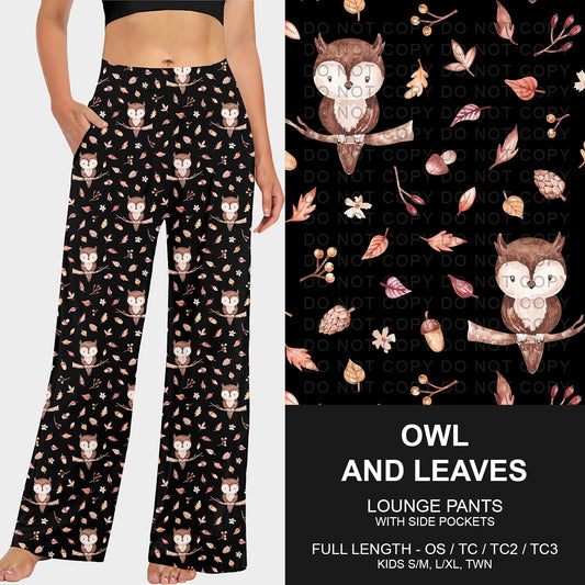 B252 - Preorder Owl and Leaves Lounge Pants (Closes 9/21. ETA mid Nov.)