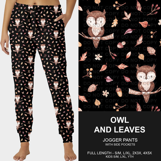 B252 - Preorder Owl and Leaves Joggers (Closes 9/21. ETA mid Nov.)
