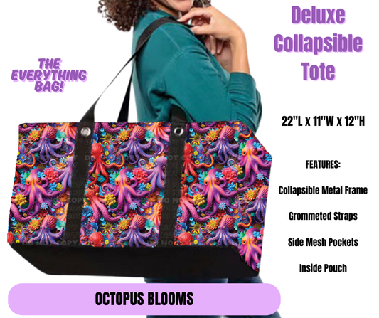 Preorder! Closes 5/19. ETA August. Octopus Blooms Collapsible Tote