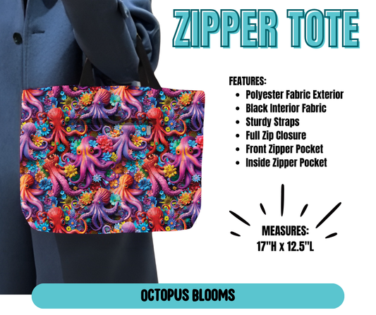 Preorder! Closes 5/21. ETA August. Octopus Blooms Zipper Tote