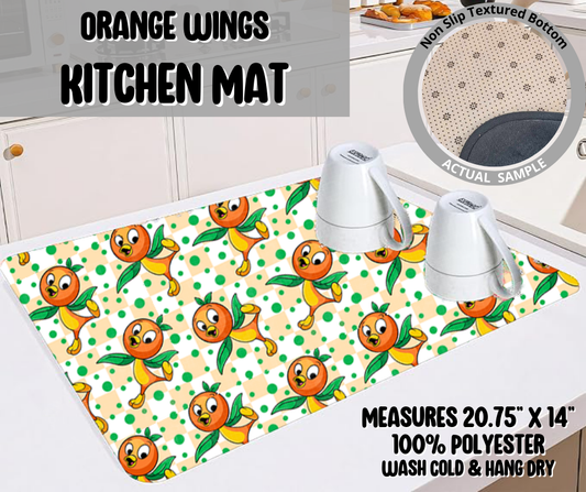Preorder! Closes 5/22. ETA August. Orange Wings Kitchen Mat