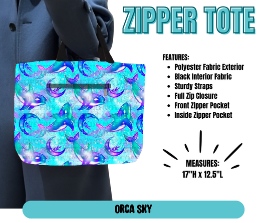 Preorder! Closes 5/21. ETA August. Orca Sky Zipper Tote