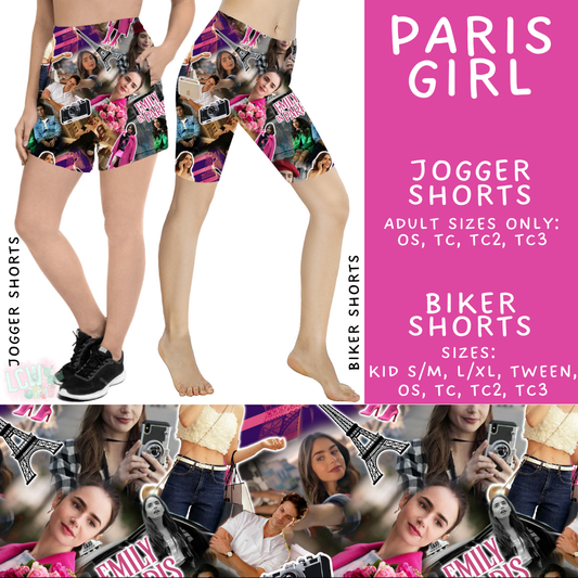 Batch #502 - Show Time - Closes 3/11 - ETA mid May - Paris Girl Biker & Jogger Shorts