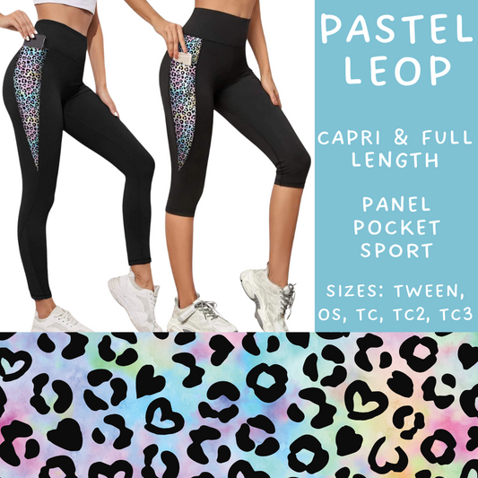 Ready To Ship - Pastel Leop Panel Pocket Capri Length Leggings TC