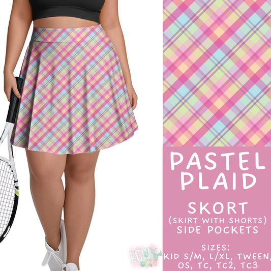 Batch #478 - Bunny Trail Collection - Closes 1/12 ETA - Early March - Pastel Plaid Skort