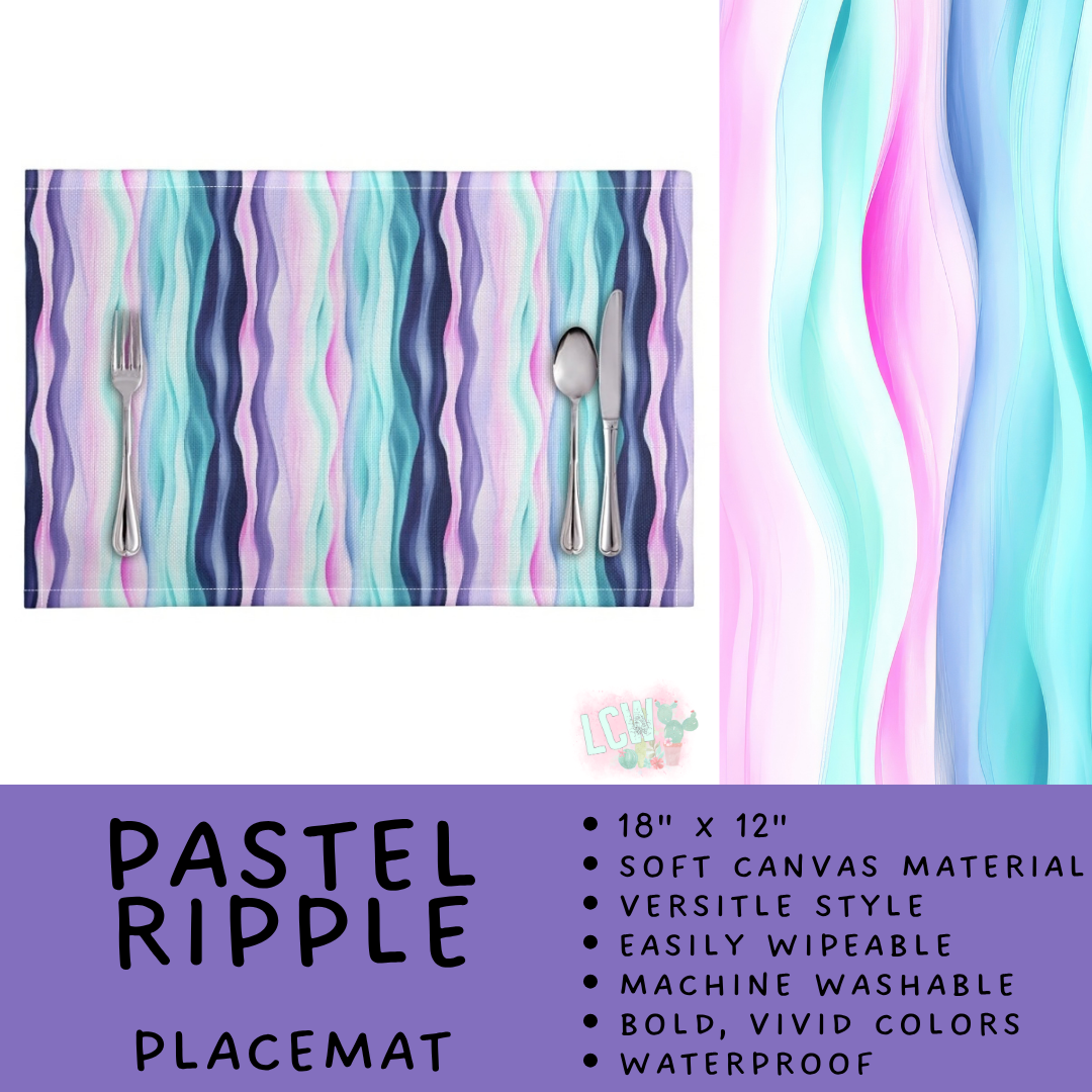 Batch #602 - Table Runners & Placemats - Closes 10/23 - ETA mid Dec - Pastel Ripple Placemat